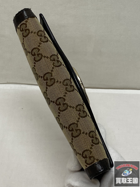 GUCCI インターロッキング GG キャンバス 二つ折り長財布
