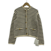 Mila Owen カーディガン 金ボタンショート丈ボーダー
