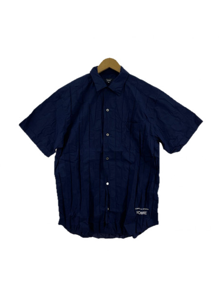 COMME des GARCONS 半袖シャツ HOMME 25SS 製品加工 SSシャツ XS ネイビー