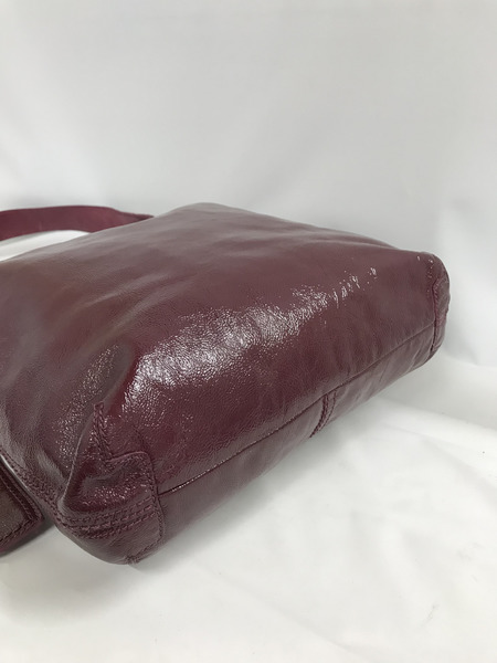 COACH/Patent Leather Shoulder Bag/ワイン[値下]
