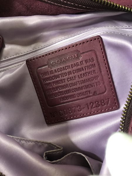 COACH/Patent Leather Shoulder Bag/ワイン