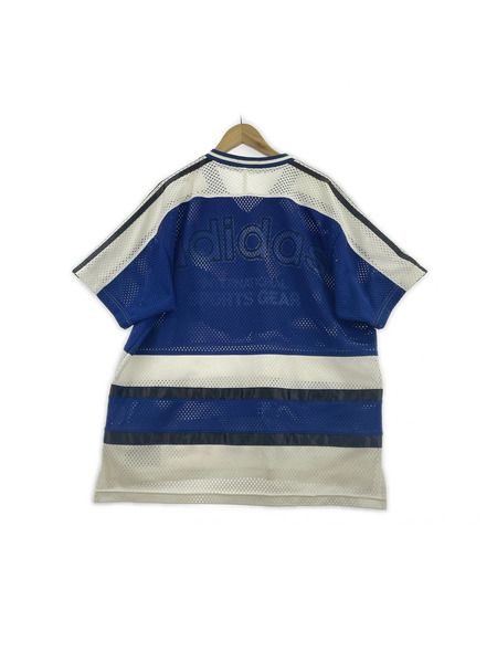 adidas 半袖Tシャツ・カットソー デサント社 メッシュ ゲームシャツ ブルー