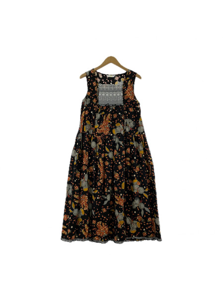 PINK HOUSE ノースリーブワンピース ギンガムウサギ