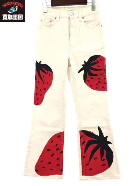 J.W.Anderson Strawberry Flared Jeans ストロベリーフレアデニムパンツ 6 白