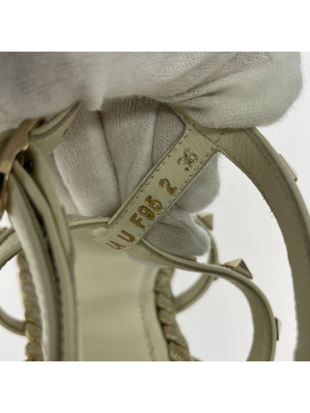 VALENTINO GARAVANI ソノ他 ロックスタッズカーフスキンストラップウェッジサンダル