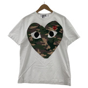 PLAY COMME des GARCONS カモフラハート プリントTee L ホワイト