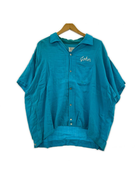 OLD・VINTAGE 半袖シャツ 60s ボーリングシャツ XL BLE