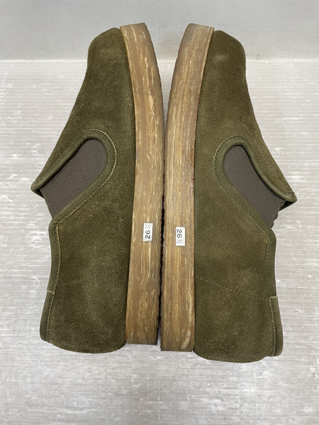 90s COMME des GARCONS HOMME 日本製 ラバーソール スウェードスリッポン 26.5 オリーブ