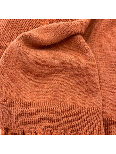 Lilly Lynque カーディガン ダメージ加工 38 オレンジ