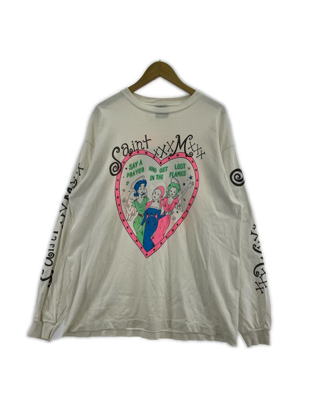 SAINT MICHAEL LS TEE  PINK HEART SM-YS8-0000-020 白 (L)