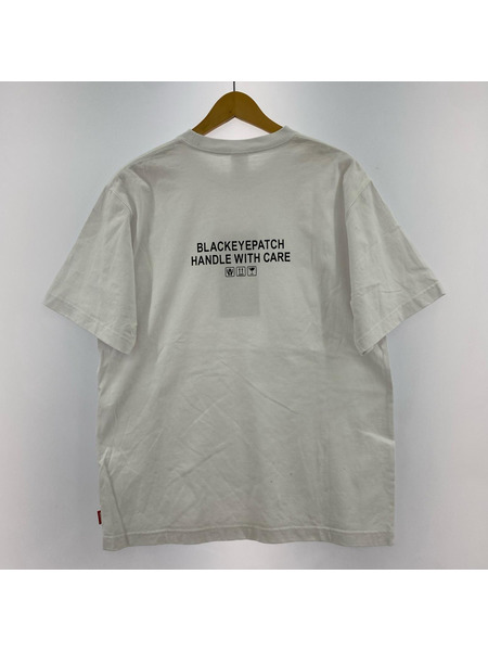 BLACK EYE PATCH TEAM TOMODACHI HWC RHINESTONE TEE 白 (M)