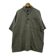 POSTELEGANT LINEN WOOL REVER POLO L グレー TP24S0002