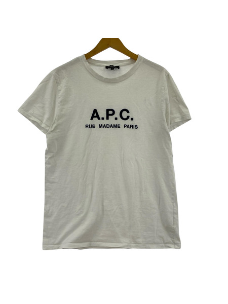 A.P.C. 半袖Tシャツ・カットソー 刺繍ロゴ 白 (M)[値下]