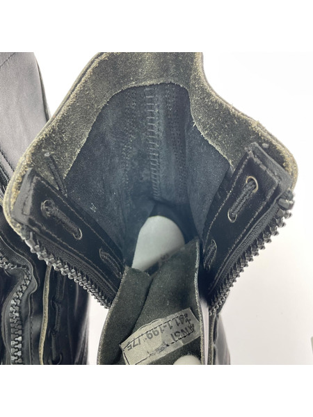 ブーツ フロントジップ ミリタリーブーツ 黒 (6 1/2)