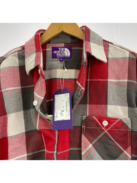 THE NORTH FACE PURPLE LABEL 長袖シャツ nanamica チェックシャツ レッド S