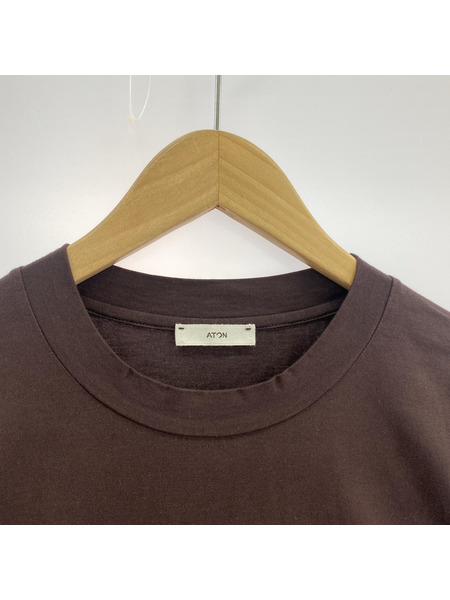 ATON 長袖Tシャツ・カットソー Suvin60/2 Perfect LST-SSHIRT 04 ブラウン[値下]