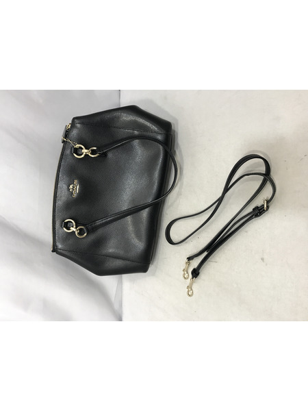 ショルダーバッグ レザー/2WAY/黒