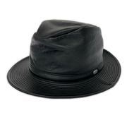 Borsalino ハット Leather Hat BLK