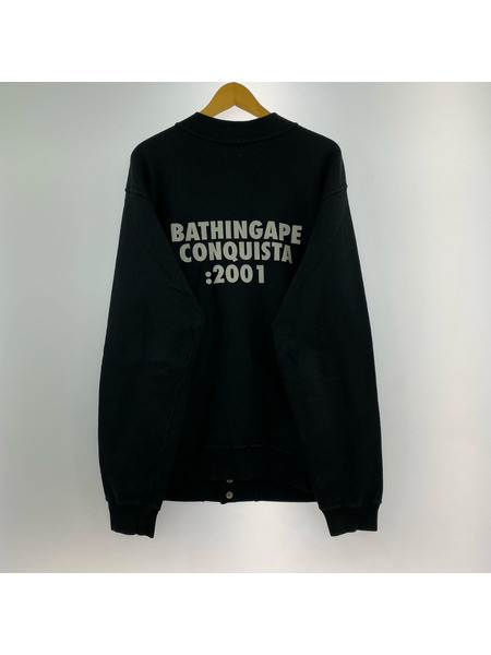 A BATHING APE 2001 白タグ スウェットスタジャン L 黒