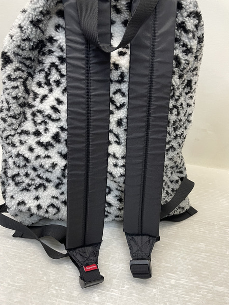 Supreme 17AW Leopard Fleece Backpack 白×黒