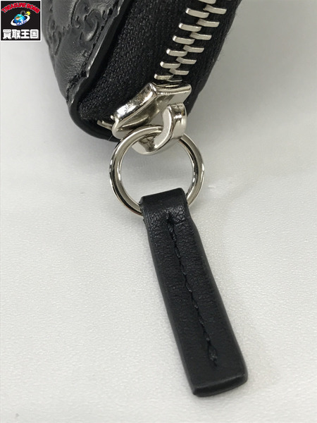 GUCCI 長財布 マイクログッチシマ　ラウンドジップ　黒 391465-493075