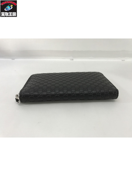 GUCCI 長財布 マイクログッチシマ　ラウンドジップ　黒 391465-493075