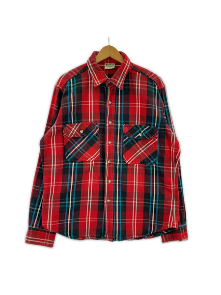FIVE BROTHER 長袖シャツ 90s チェックネル 赤(L)