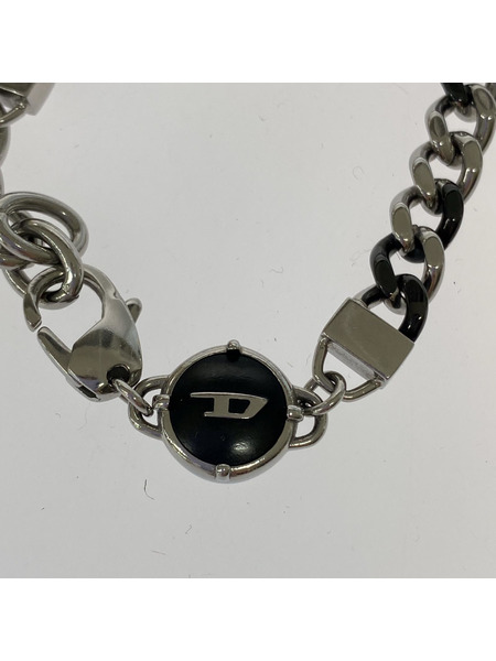 DIESEL Dロゴ STEEL チェーンブレスレット