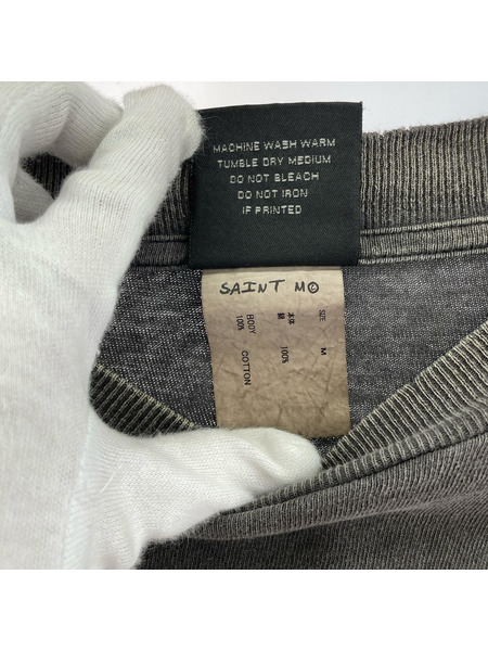 SAINT MICHAEL 長袖Tシャツ・カットソー 24AW LIVE IN HELL カットソー 黒 (M)