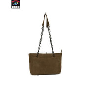 ショルダーバッグ PRADA スウェードチェーンショルダー　茶