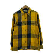 A BATHING APE 長袖シャツ チェックシャツ/イエロー/M