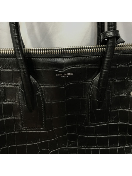 ショルダーバッグ クロコレザー 2WAYショルダーバッグ ブラック 408583