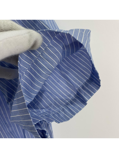 PLAY COMME des GARCONS 半袖シャツ ストライプシャツ ハートロゴ 青