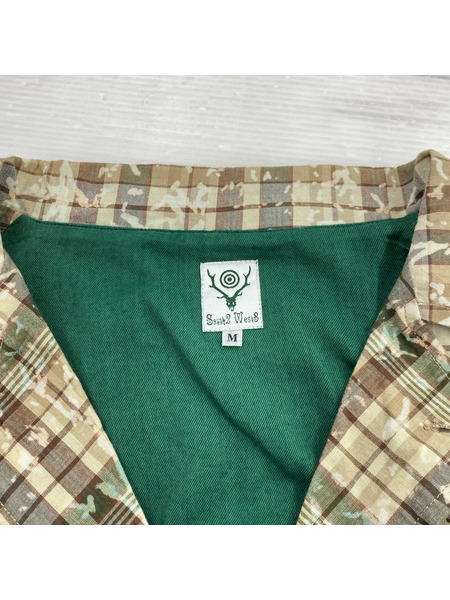 South2 West8 PEN JACKET BLEACHED MADRAS PLAID M KP864