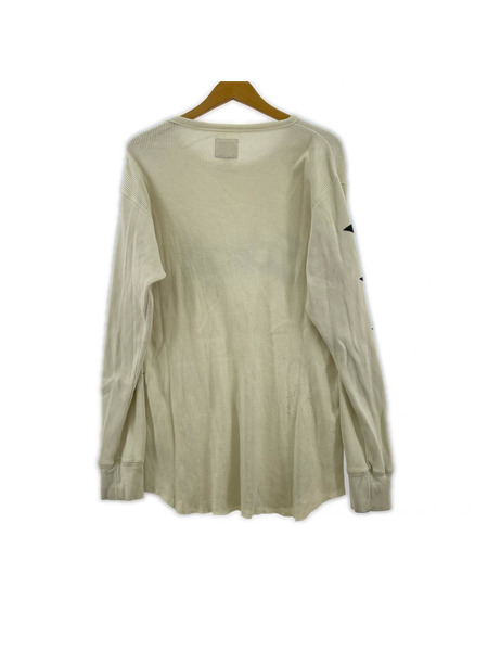 schott 長袖Tシャツ・カットソー フロント/腕プリント サーマルカットソー 白