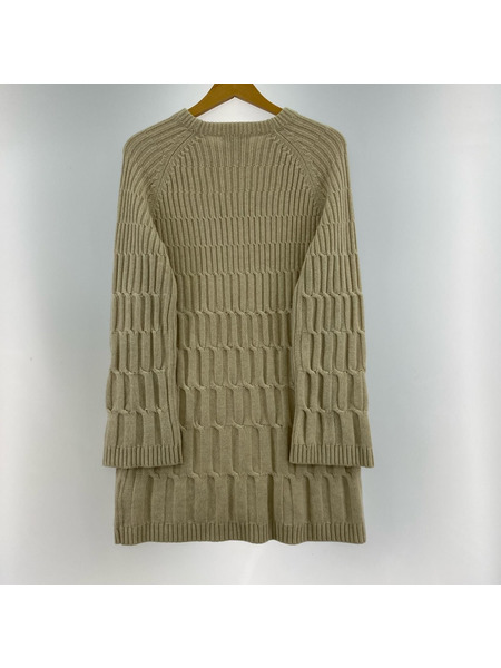 theory 長袖ワンピース カシミヤ混/Aラインニット/BEG