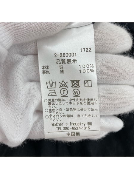 パンツ mizuiroind/リネンボリュームイージーパンツ/BLK