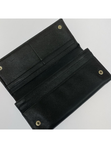 長財布 PRADA サフィアーノ レザー ブラック