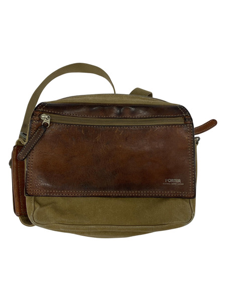 PORTER　レザー切替ショルダーバッグ[値下]