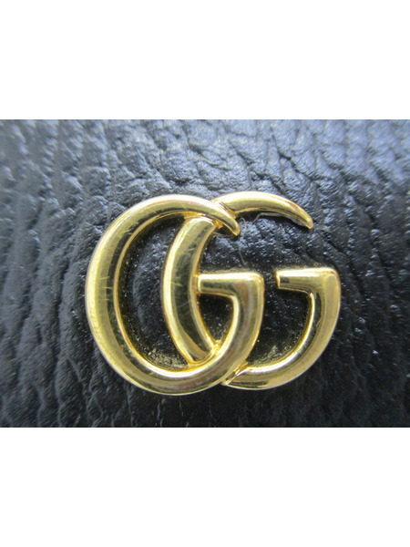 コンパクトウォレット GUCCI GGマーモント 黒
