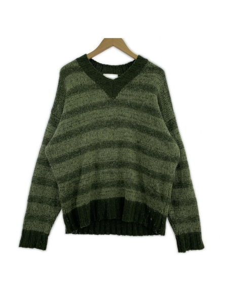 ニット・セーター soerte 22AW オーバーサイズVネックニット モヘヤ混