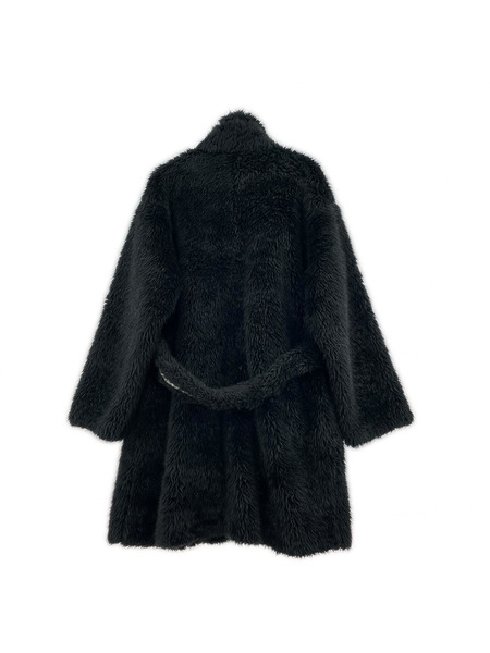 doublet ソノ他 SPIKE FUR LONG COAT/BLK