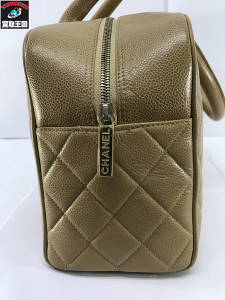 CHANEL  ハンドバッグ キャビアスキン ミニボストン ベージュ