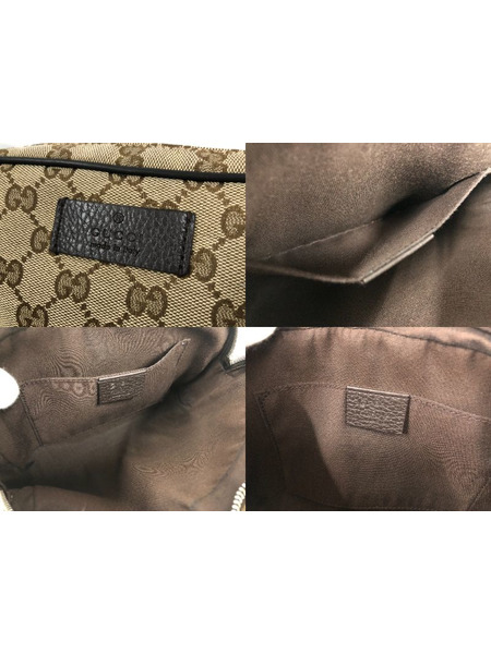 GUCCI GG ボディバッグ キャンバスレザー