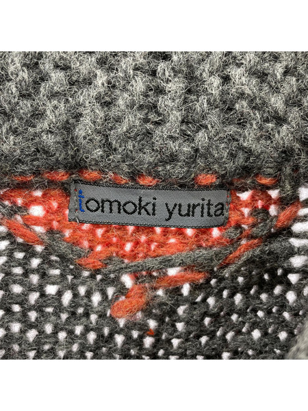 tomoki yurita 異素材ドッキング ショールカラーカーディガン -