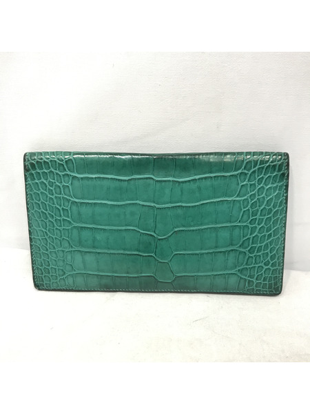札入れ・マネークリップ HERMES クロコダイル エメラルドグリーン