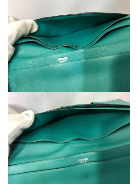 札入れ・マネークリップ HERMES クロコダイル エメラルドグリーン