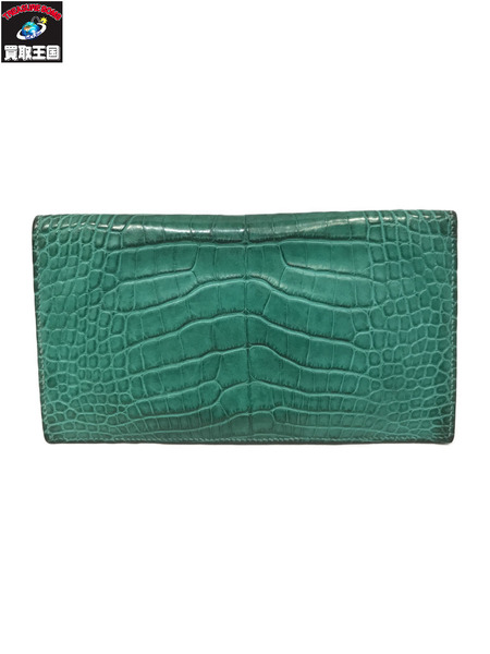 札入れ・マネークリップ HERMES クロコダイル エメラルドグリーン
