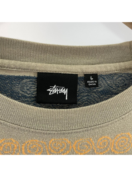 STUSSY 長袖Tシャツ・カットソー SWIRL STRIPE L/S CREW BEG L