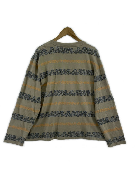 STUSSY 長袖Tシャツ・カットソー SWIRL STRIPE L/S CREW BEG L